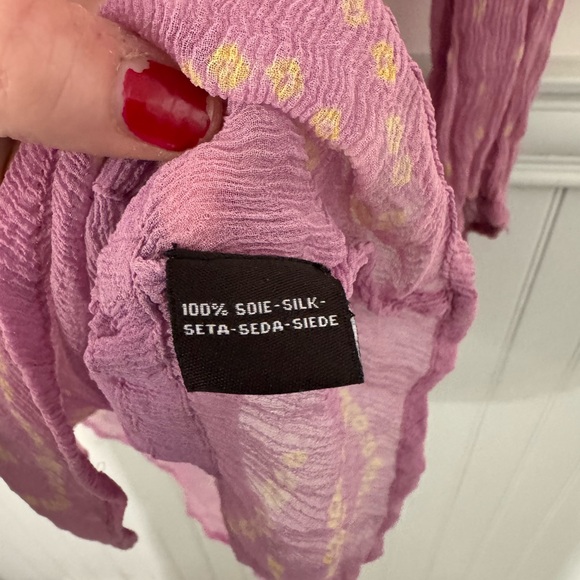 ANTIK BATIK 100% Silk Mulberry Pink Sheer Mini Dress Size M - Picture 9 of 9